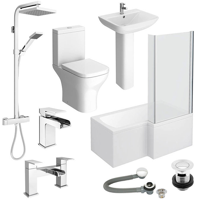 Venice L-Shaped 1500 Complete Bathroom Package Large Image