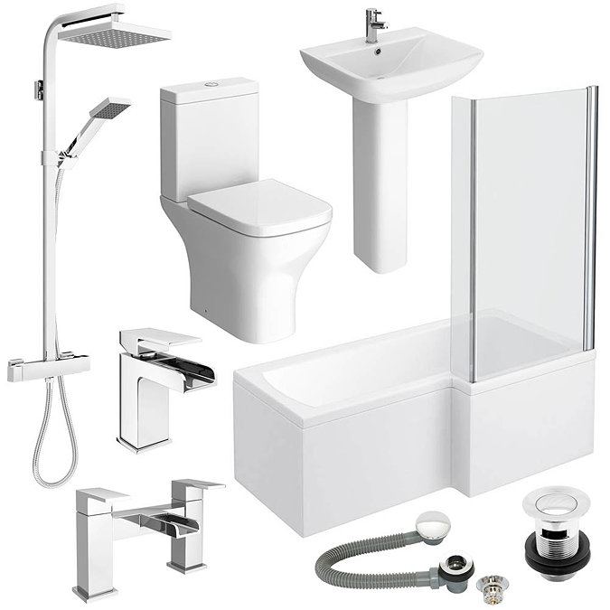 Venice L-Shaped 1600 Complete Bathroom Package Large Image