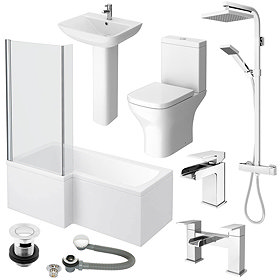 Venice LH L-Shaped 1600 Complete Bathroom Package Large Image