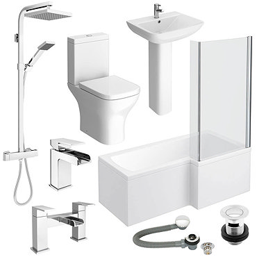 Venice L-Shaped 1700 Complete Bathroom Package  Profile Large Image