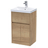 Venice Linea 500mm Rustic Oak Vanity Unit - Floor Standing with Drawer and 2-Doors