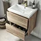 Venice Linea 500mm Rustic Oak Wall Hung 2-Drawer Vanity Unit  Feature Large Image