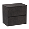 Venice Linea 600mm Metallic Slate Vanity - Wall Hung 2 Drawer Unit with Worktop