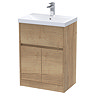 Venice Linea 600mm Rustic Oak Vanity Unit - Floor Standing with Drawer and 2-Doors