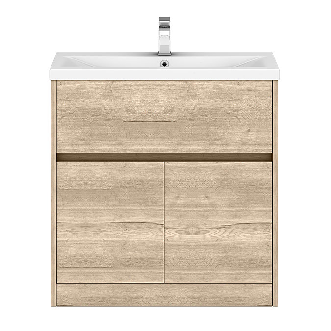 Venice Linea 800mm Rustic Oak Vanity Unit - Floor Standing with Drawer and 2-Doors
