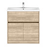 Venice Linea 800mm Rustic Oak Vanity Unit - Floor Standing with Drawer and 2-Doors