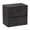 Venice Linea Metallic Slate Countertop Basin Unit - 600mm 2 Drawer with Oval Gloss White Basin