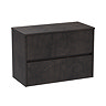 Venice Linea Metallic Slate Countertop Basin Unit - 800mm 2 Drawer with Oval Gloss White Basin