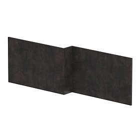 Venice Linea Metallic Slate L-Shaped Front Bath Panel - 1700mm