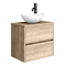 Venice Linea Rustic Oak Bathroom Suite (with Oval Basin, Vanity Unit, WC Unit + L-Shaped Bath)