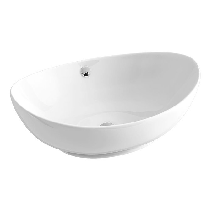 Venice Linea Rustic Oak Countertop Basin Unit - 800mm 2 Drawer with Oval Gloss White Basin