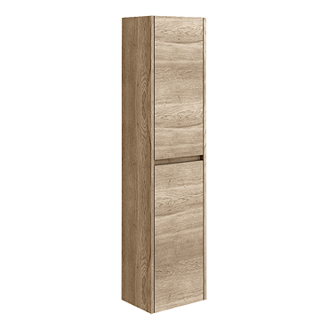 Venice Linea Rustic Oak Wall Hung Tall Storage Unit - 1433mm High