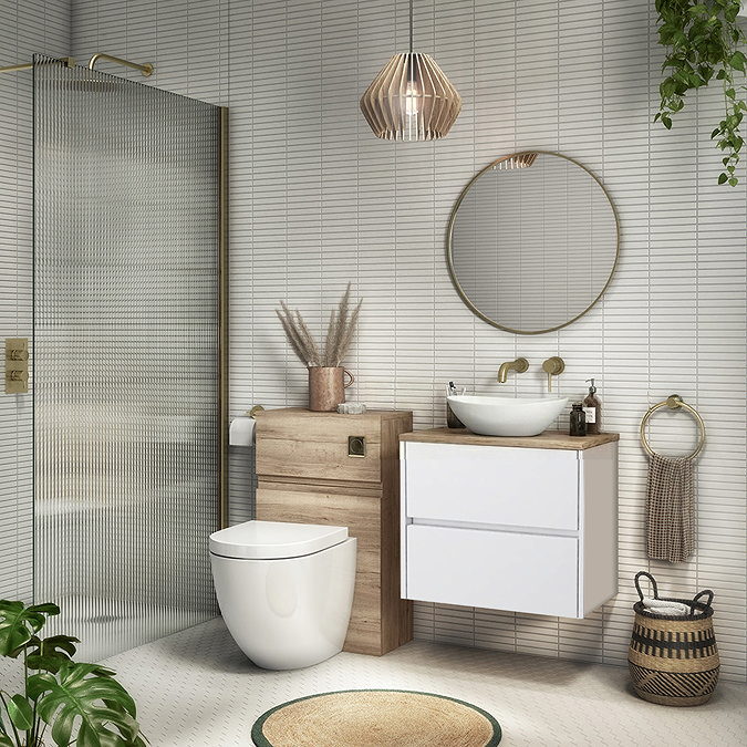 Venice Linea Satin White Countertop Basin Unit - 600mm 2 Drawer with Oval Gloss White Basin