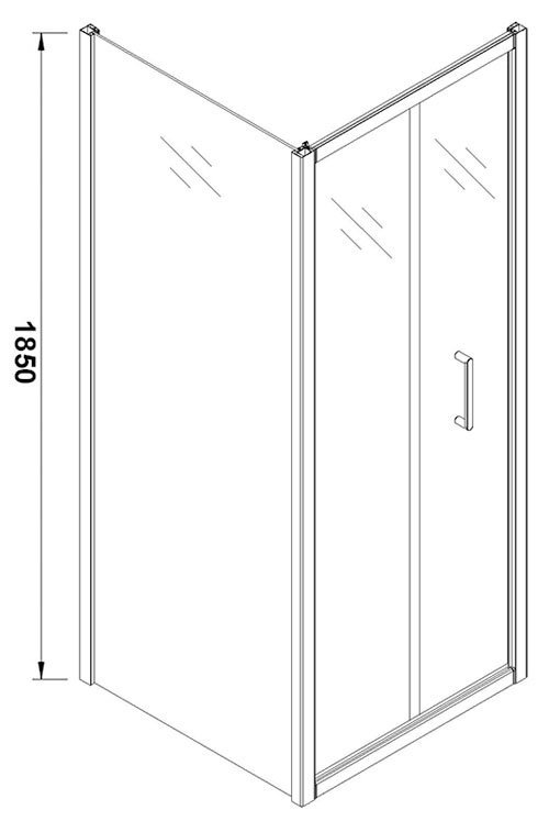 Venice Matt Black 1000 x 900mm Sliding Door Shower Enclosure without Tray