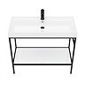 Venice Matt Black 1000mm Framed Washstand and Basin inc. Tap + Bottle Trap  Standard Large Image