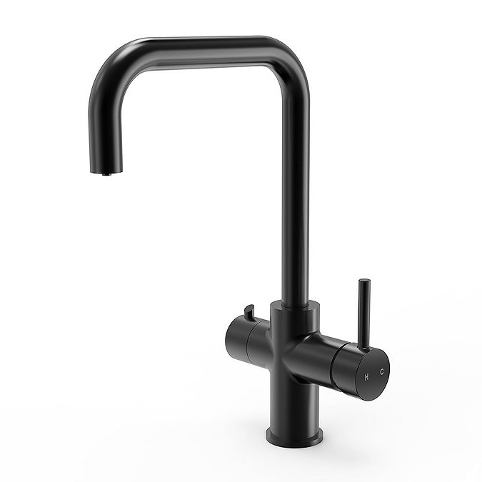 Venice Matt Black 3-in-1 Instant Boiling Water Kitchen Tap with Boiler & Filter Large Image