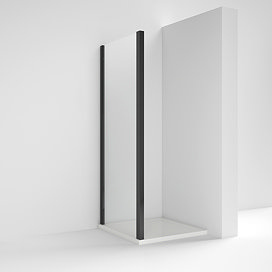 Venice Matt Black 700 x 1850 Side Panel