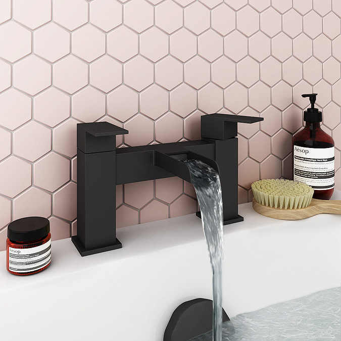 Venice Matt Black B-Shaped Complete Bathroom Package