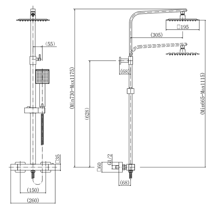 Venice Matt Black Complete Modern Bathroom Package with L-Shaped Bath