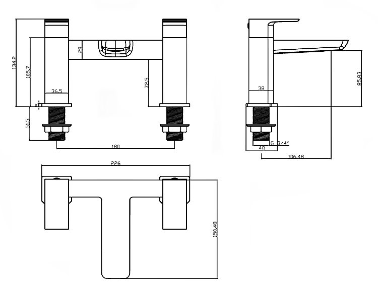 Venice Matt Black Complete Modern Bathroom Package with L-Shaped Bath