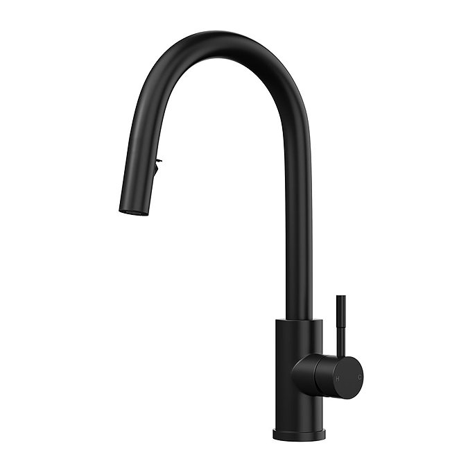 Venice Matt Black Mixer with Concealed Pull Out Spray