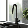 Venice Matt Black Kitchen Sink Mixer with Pull-Out Hose and Spray Head