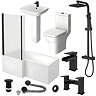 Venice Matt Black L-Shaped Complete Bathroom Package
