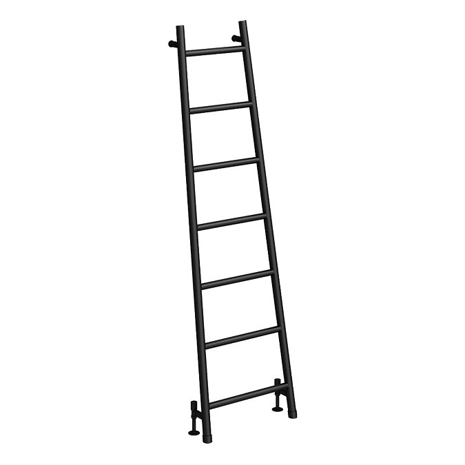 Venice Matt Black Leaning Ladder 1800 x 500mm Heated Towel Rail