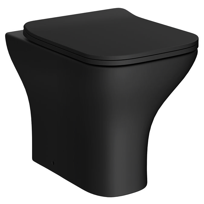 Venice Matt Black Back to Wall Pan with Soft Close Seat