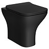 Venice Matt Black Back to Wall Pan with Soft Close Seat