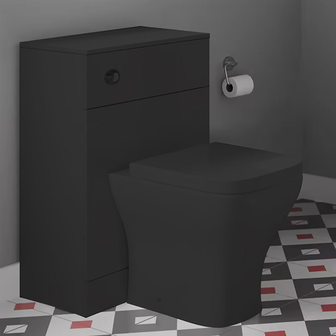 Venice Matt Black Modern Back To Wall Pan + Soft Close Seat