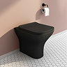 Venice Matt Black Back to Wall Pan with Soft Close Seat