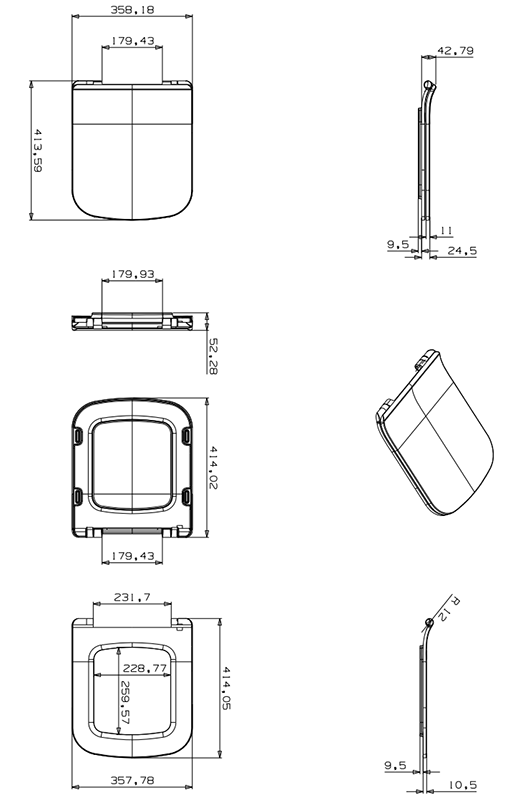 Venice Matt Black Modern Toilet + Soft Close Seat