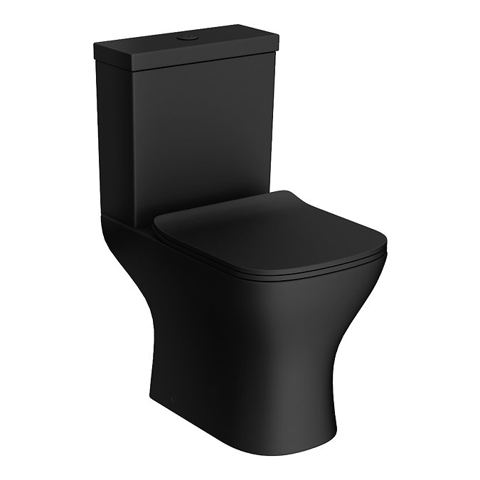 Venice Matt Black Modern Toilet + Soft Close Seat