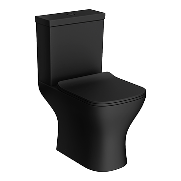 Venice Matt Black Modern Toilet with Soft Close Seat