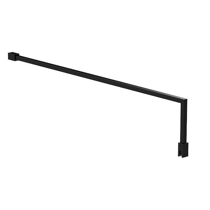 Venice Matt Black Outer Framed 8mm Wetroom Screen with Support Arm (1950mm High) - Various Sizes Pr
