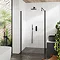 Venice Matt Black Outer Framed 8mm Wetroom Screen with Support Arm (1950mm High) - Various Sizes Fe