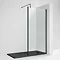 Venice Matt Black Outer Framed 8mm Wetroom Screen with Support Arm (1950mm High) - Various Sizes St