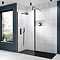 Venice Matt Black Outer Framed 8mm Wetroom Screen with Support Arm (1950mm High) - Various Sizes Lar