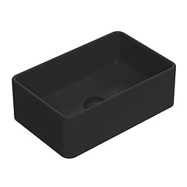 Venice Matt Black Rectangular Counter Top Basin - 360 x 230mm Large Image