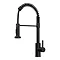 Venice Matt Black Spring Style Kitchen Sink Mixer with Pull Out Spray