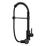 Venice Matt Black Spring Style Kitchen Sink Mixer with Pull Out Spray