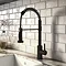 Venice Matt Black Spring Style Kitchen Sink Mixer with Pull Out Spray