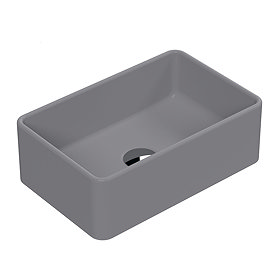 Venice Matt Grey Rectangular Counter Top Basin - 360 x 230mm Large Image