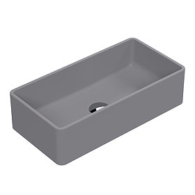 Venice Matt Grey Rectangular Counter Top Basin - 465 x 235mm Large Image