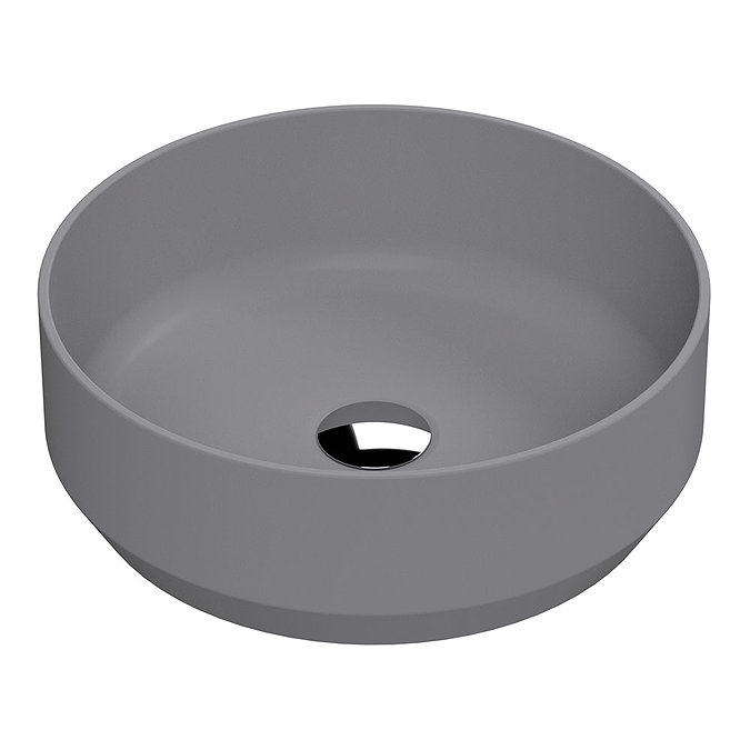 Venice Matt Grey Round Counter Top Basin - 350mm Diameter Profile Large Image