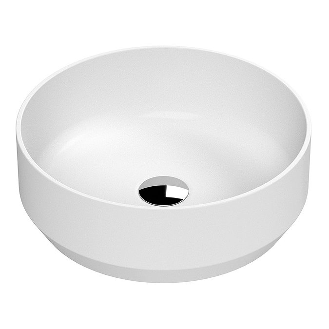 Venice Matt White Round Counter Top Basin - 350mm Diameter Large Image