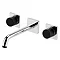 Venice Modern 3TH Round Wall Mounted Bath Filler - Chrome / Matt Black Profile Large Image