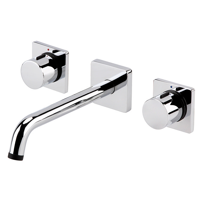 Venice Modern 3TH Round Wall Mounted Bath Filler - Chrome  Profile Large Image