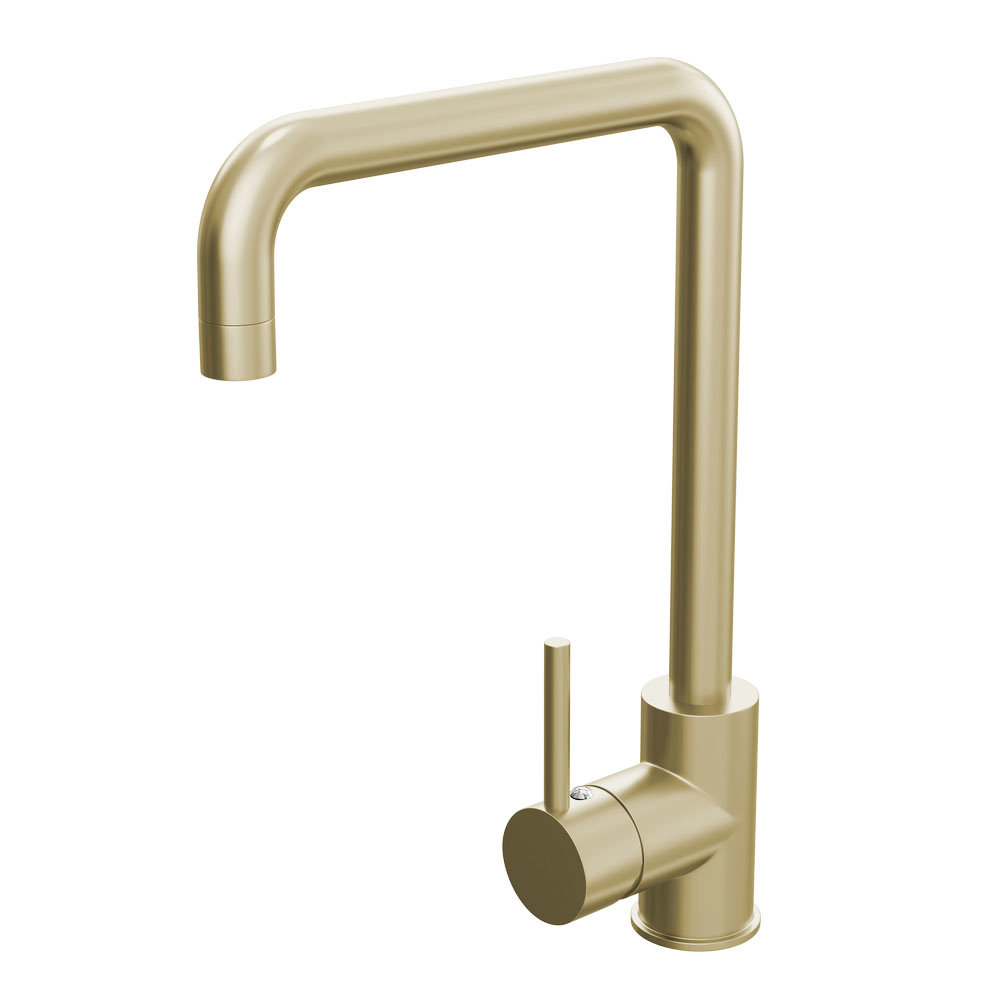 Venice Modern Brushed Brass Kitchen Mixer Tap With Swivel Spout   Venkt44 L 